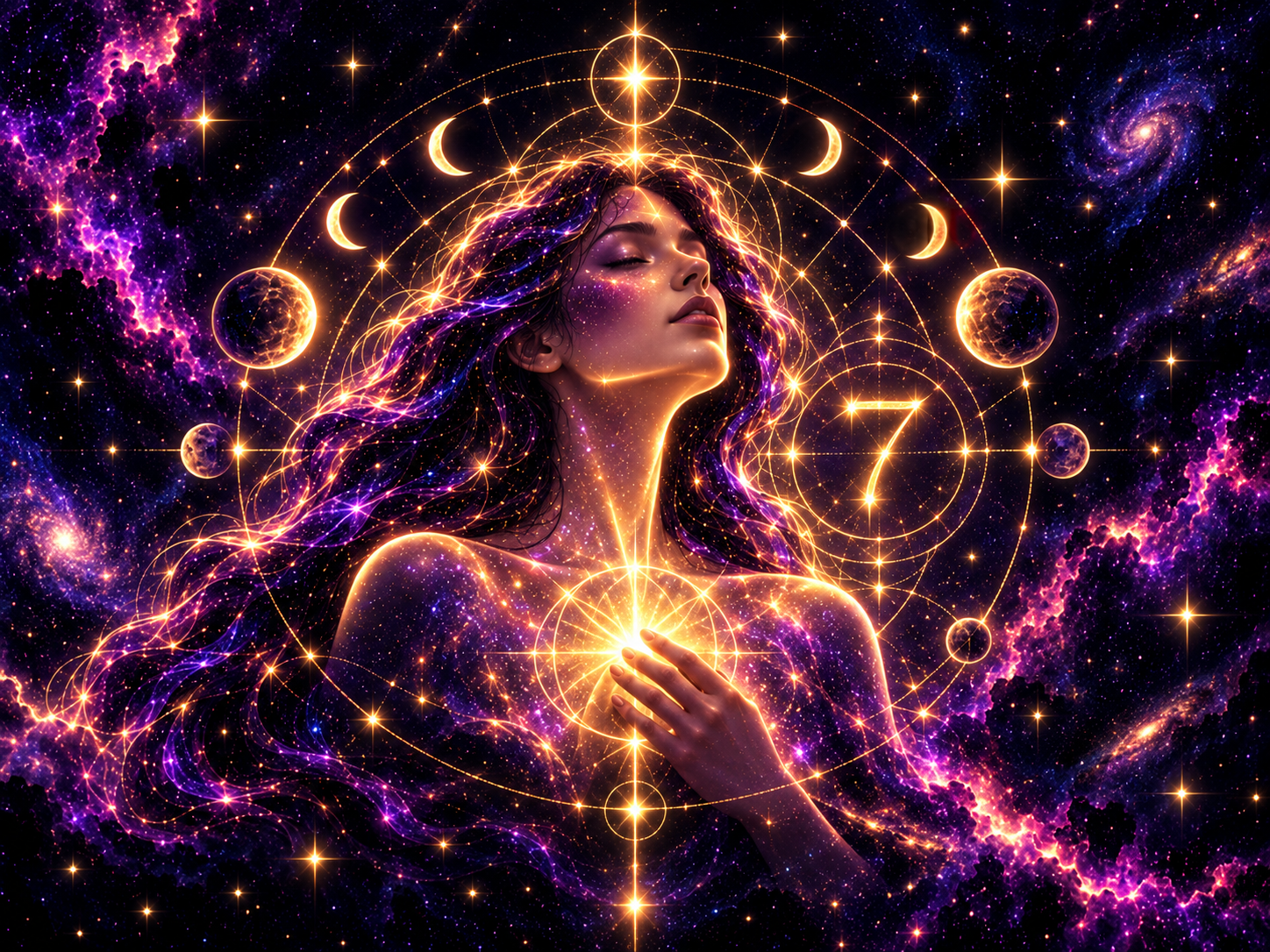 Soul insight in a violet cosmos